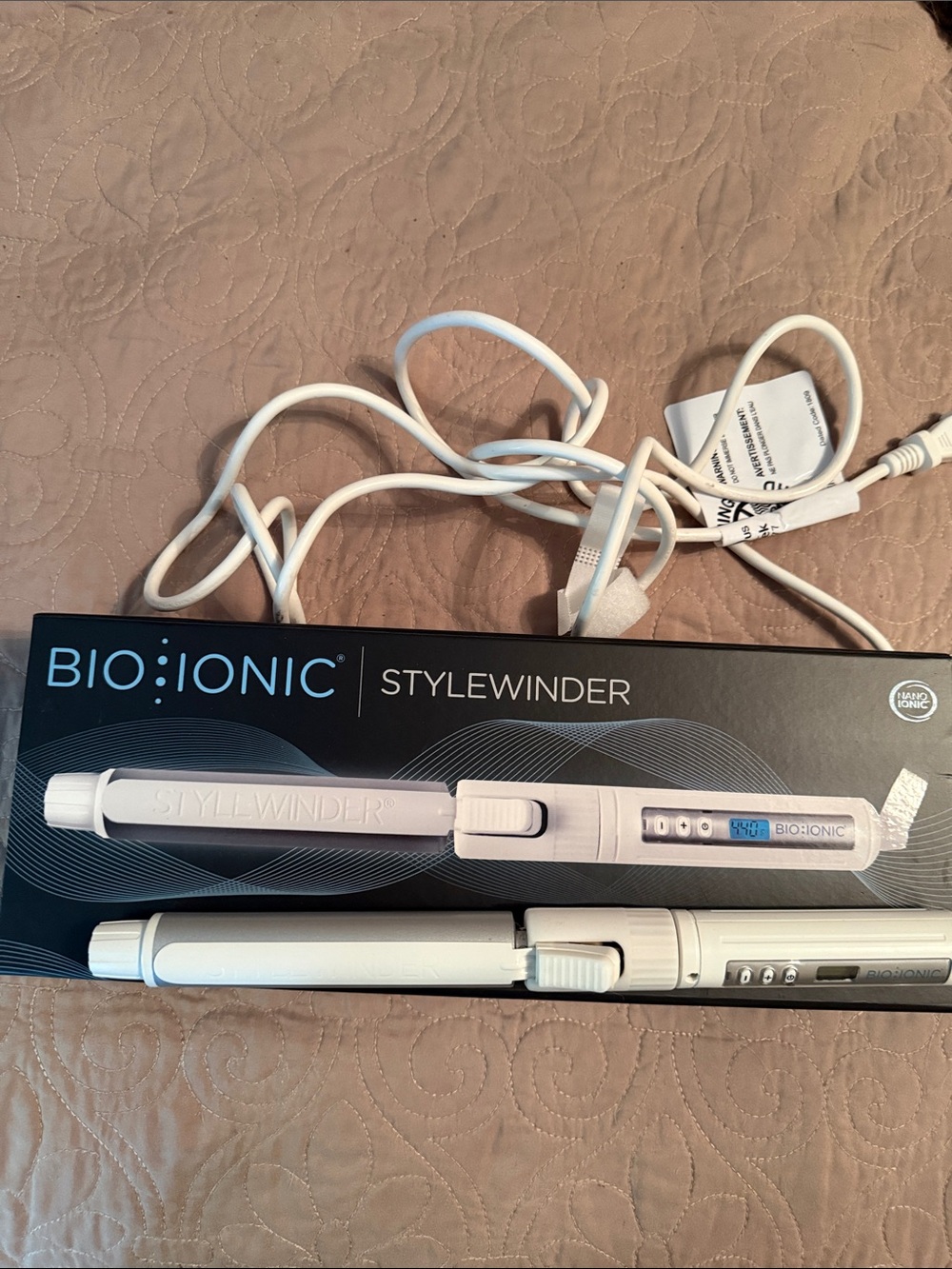 Bio Ionic StyleWinder White Curling Iron - Women Hair Tool